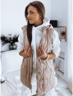 Dámská prošívaná vesta WELIA béžová FashionStreet TY3295 Dámská prošívaná vesta WELIA béžová FashionStreet TY3295