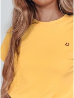 Dámské žebrované tričko SMILE FOR YOU žluté FashionStreet RY2908