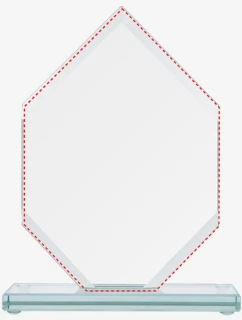 Skleněná trofej s matným podstavcem