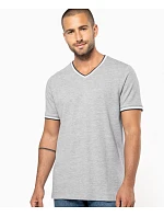 Kariban K 374 Pánské piqué tričko s výstřihem do V 20.K374 oxford grey/navy/white Kariban K 374 Pánské piqué tričko s výstřihem do V 20.K374 oxford grey/navy/white