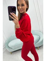 3-dílný set mikina + top + legíny červená 3-dílný set mikina + top + legíny červená