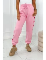 Bavlněné kalhoty Amour růžový