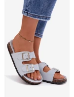 Dámské pantofle s přezkami Modré Oliena