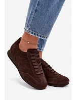 Tenisky z přírodního semiše Big Star TT274226 Čokoládové