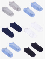 Yoclub Chlapecké kotníkové tenké bavlněné ponožky Basic Plain Colours 6-Pack SKS-0027C-0000-003 Multicolour