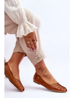 Pohodlné kožené dámské baleríny Hněde Luka Pohodlné kožené dámské baleríny Hněde Luka