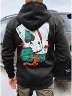 Pánská mikina s potiskem černá FashionStreet BX5666