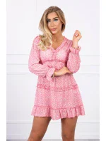 Šaty s ozdobnými volánky tmavě meruňková