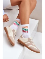 Nízké Dámské Tenisky Z Eko Kůže Béžové Nonalorin