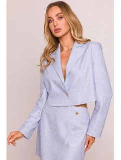 M853 Oříznuté sako - světle modré