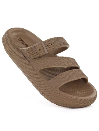 Dámské sportovní žabky na silné bazénové podrážce hnědé Big Star TT274A041