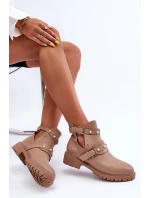 Dámské Trapery Botky s Perlami Bežová Klarisa Dámské Trapery Botky s Perlami Bežová Klarisa