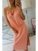 Boho šaty 8893 lososová - Kesi Boho šaty 8893 lososová - Kesi