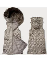 Světle béžová dámská vesta s ozdobným prošíváním S'West (B8348-70) Světle béžová dámská vesta s ozdobným prošíváním S'West (B8348-70)