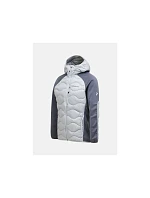 Pánská péřová bunda PEAK PERFORMANCE M Helium Down Hybrid Hood, šedá Pánská péřová bunda PEAK PERFORMANCE M Helium Down Hybrid Hood, šedá