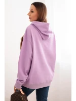 Dámská mikina s kapucí a klokaní kapsou z bavlny fialová