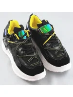 Černé dámské sneakersy se dvojitými tkaničkami (7001)