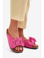 Dámské Sandály Na Korkové Podešvi S Mašlí Fuchsie Seressa