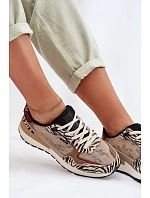 Dámské sportovní tenisky s potiskem Big Star TT274333 Béžové