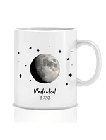 Personalizovaný klasický bílý keramický hrníček 300 ml s měsíční fází Personalizovaný klasický bílý keramický hrníček 300 ml s měsíční fází