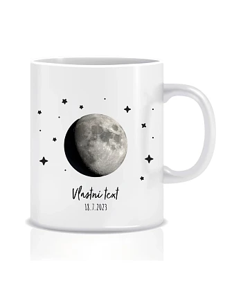 Personalizovaný klasický bílý keramický hrníček 300 ml s měsíční fází Personalizovaný klasický bílý keramický hrníček 300 ml s měsíční fází