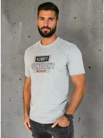 FashionStreet šedé pánské tričko s potiskem RX5406