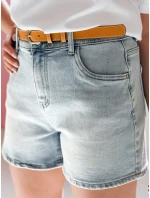 Dámské džínové šortky s páskem SUNNY JIN modré FashionStreet SY0470