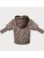 Lehká hnědá dámská bunda s úpletovými rukávy Minority (M2-6701-305) Lehká hnědá dámská bunda s úpletovými rukávy Minority (M2-6701-305)