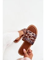 Ploché Dámské Pantofle Se Zlatým Detalem Leopard Noroti
