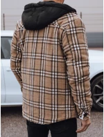 Pánská zateplená bunda s kapucí béžová FashionStreet TX4955