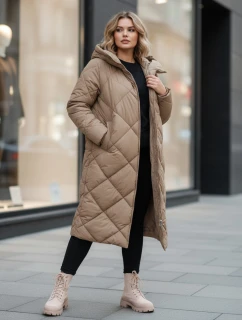 Dámská prošívaná zimní bunda s kapucí FEMACOAT khaki FashionStreet TY5477