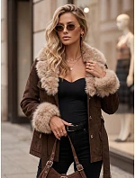 Dámská bunda s odnímatelnou kožešinou, světle hnědá, FashionStreet TY5852 Dámská bunda s odnímatelnou kožešinou, světle hnědá, FashionStreet TY5852