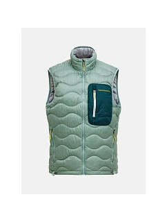 Pánská péřová vesta PEAK PERFORMANCE M Helium Utility Down Vest, zelená barva
