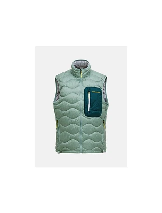 Pánská péřová vesta PEAK PERFORMANCE M Helium Utility Down Vest, zelená barva