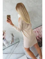 Rukojeť s béžovými šaty s potiskem