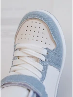 Dětské džínové sportovní boty bílo-modré Milara