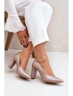 Saténové lodičky Lewski Shoes 2453 Béžové