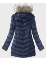 Tmavě modrá dámská zimní bunda s odepínacími rukávy (w761) Tmavě modrá dámská zimní bunda s odepínacími rukávy (w761)