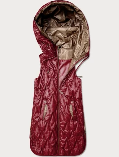 Lekka kamizelka damska ze złotym zamkiem Goodlookin ciemny czerwony (B8586/B8587-27)