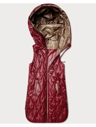 Lekka kamizelka damska ze złotym zamkiem Goodlookin ciemny czerwony (B8586/B8587-27)