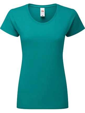 Fruit of the Loom Lady-Fit Iconic 195 T Dámské tričko z těžké bavlny 16.1424 ocean teal Fruit of the Loom Lady-Fit Iconic 195 T Dámské tričko z těžké bavlny 16.1424 ocean teal
