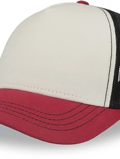 Atlantis Headwear Rapper Canvas-S 5 panelová Trucker kšiltovka 33.0234 white/burgundy/black