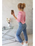 Halenka s buffovými rukávy světle růžová Halenka s buffovými rukávy světle růžová