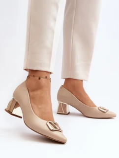 Elegantní lodičky s ozdobou Laura Messi 2740 Beige