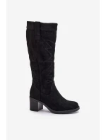 Dámské Kozačky Na Podpatku Před Koleno Černé Erisorae Dámské Kozačky Na Podpatku Před Koleno Černé Erisorae