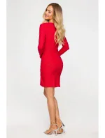 M722 Draped mini šaty - červené M722 Draped mini šaty - červené
