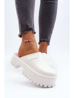 Dámské pantofle na platformě Big Star - bílá