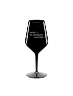 PROTOŽE BÝT MANAŽERKA NENÍ PRDEL - černá nerozbitná sklenice na víno 470 ml PROTOŽE BÝT MANAŽERKA NENÍ PRDEL - černá nerozbitná sklenice na víno 470 ml