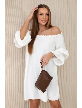 Španělské šaty s volánky 8002 ecru - Kesi Španělské šaty s volánky 8002 ecru - Kesi