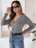 Dámský svetr MELANIA světle šedý FashionStreet MY1654